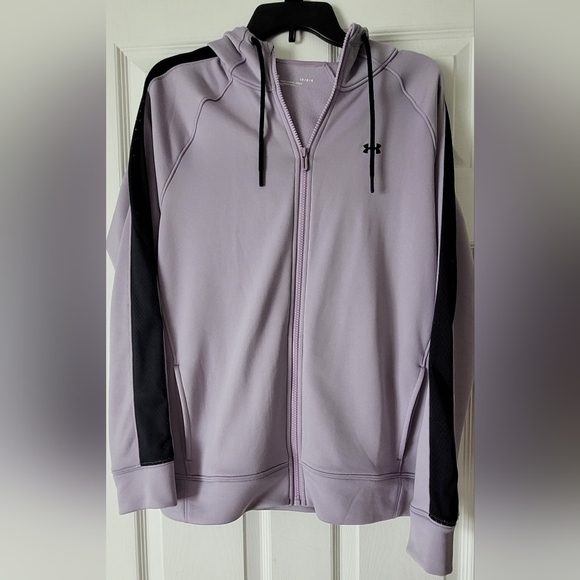 Women's Under Armour Workout Set Hooded Jacket & Leggings Size L & XL Lavender - Picture 2 of 10